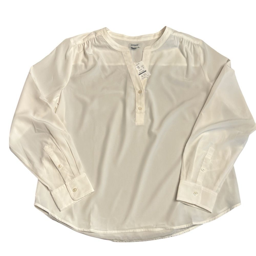 J. Crew Factory Women’s Popover Placket Blouse Size Petite Large NWT #CB221